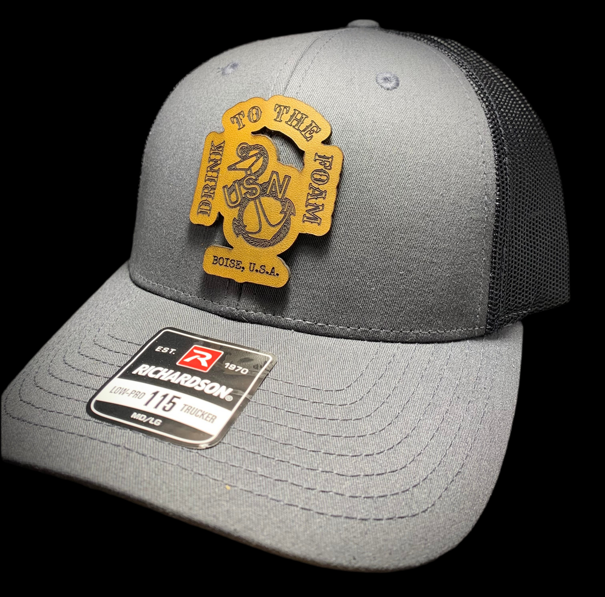 Script R Rattler Hat Old School Anchor Trucker Hat – Timber Rattler Provisions